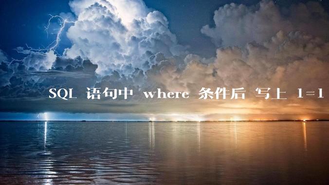 SQL 语句中 where 条件后 写上 1=1  是什么意思？